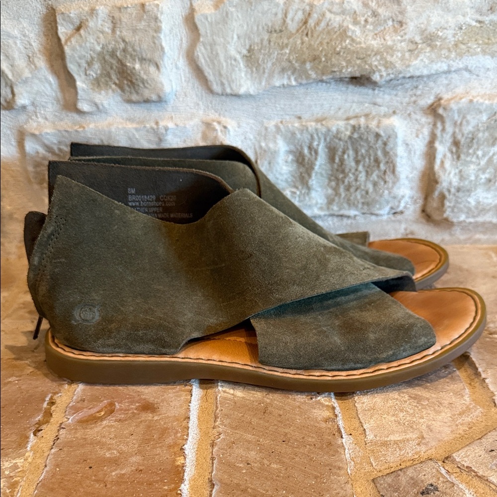 Born Olive Suede Sandals